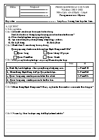 Đề kiểm tra cuối năm Lịch sử và Địa lí 4 - Nă
