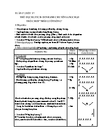 Giáo án Giáo dục thể chất 4 - Tuần 17, Tiết 1