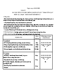 Giáo án Giáo dục thể chất 4 - Tuần 27: Di chu