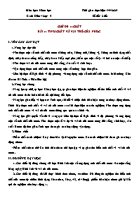 Giáo án Khoa học 4 - Chủ đề 1: Chất - Bài 1: