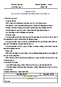 Giáo án Khoa học 4 - Chủ đề 4: Nấm - Bài 15: