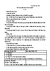 Giáo án Khoa học 4 - Chủ đề: Năng lượng