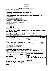 Giáo án môn Toán + Tiếng Việt 4 - Tuần 28