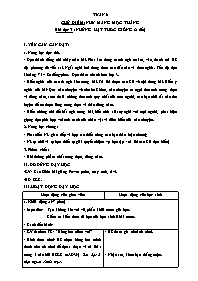 Giáo án Tiếng Việt 4 - Tuần 6, Chủ điểm: Như 