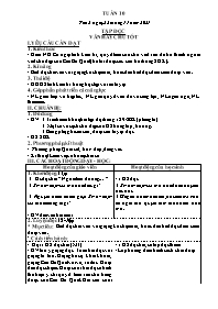 Kế hoạch bài dạy các môn Lớp 4 - Tuần 10 - Nă