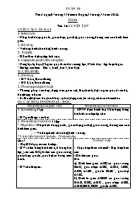 Kế hoạch bài dạy các môn Lớp 4 - Tuần 10 - Nă