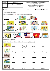Ma trận Đề kiểm tra cuối học kì I Tiếng Anh 4