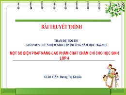 Một số biện pháp nâng cao phẩm chất chăm chỉ 