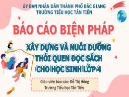 Xây dựng và nuôi dưỡng thói quen đọc sách cho