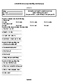 10 Đề thi KSCL đầu năm Lớp 4 môn Tiếng Anh (K