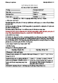 KHBD Toán lớp 4 năm học 2026-2027 - Tuần 33 -